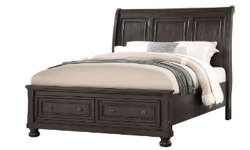 Picture of Newbury Gray King Sleigh Storage Bed