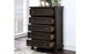 Picture of Newbury Laurel Brushed Brown Acacia 5-Drawer Chest