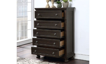 Picture of Newbury Laurel Brushed Brown Acacia 5-Drawer Chest