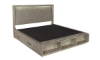 Picture of Platinum Gray Linen Queen Bookcase Bed