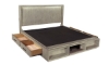 Picture of Platinum Gray Linen Queen Bookcase Bed