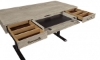 Picture of Platinum Gray Linen Lift Top Desk