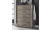 Picture of Platinum Gray Linen 5-Drawer Chest