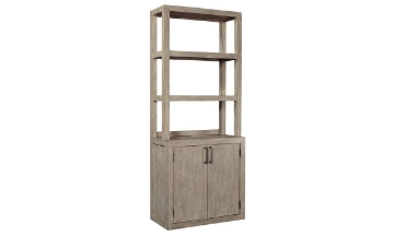 Picture of Platinum Gray Linen Door Bookcase