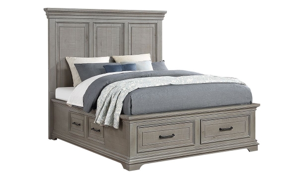 Picture of Lansing Weathered Gray Queen Storage Bed