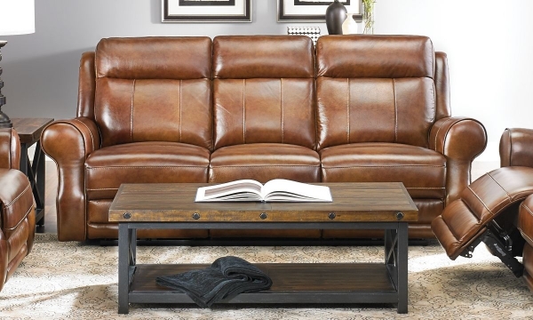 Picture of Oden Brown Leather Power Reclining Sofa