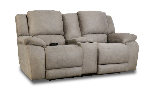Picture of Belmond Nickel Dual Power Reclining Console Loveseat