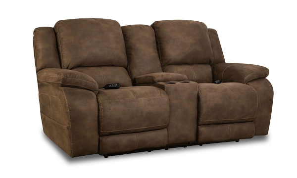 Picture of Belmond Espresso Dual Power Reclining Console Loveseat