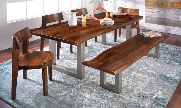 Picture of Madison Live Edge Acacia Wood 84-inch 5-Piece Dining Set