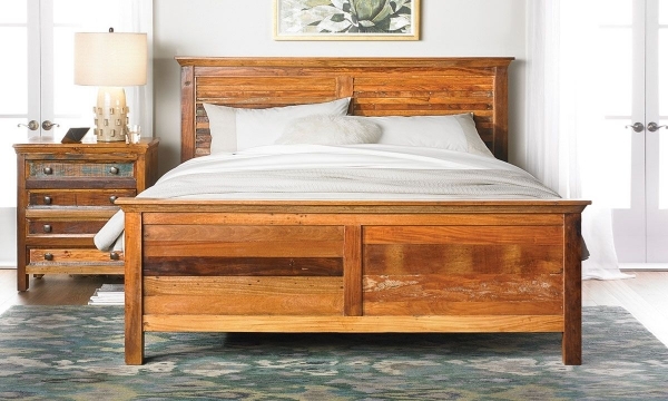 Picture of Mumbai Handcrafted Solid Wood King Panel Bed