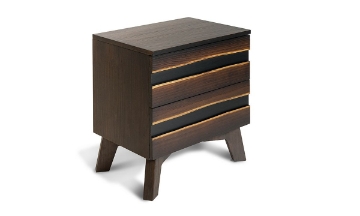 Picture of Greentown Brown Solid Pine 2-Drawer Nightstand