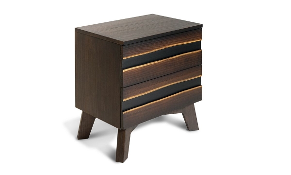 Picture of Greentown Brown Solid Pine 2-Drawer Nightstand