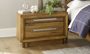 Picture of Forest Lane Brown Solid Pine 2-Drawer Nightstand
