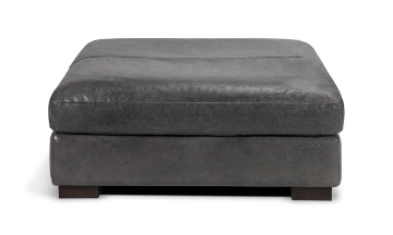 Picture of Medici Gray Leather Ottoman