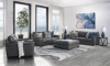 Picture of Medici Gray Leather Ottoman