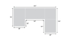 Picture of Medici Chestnut 4-Piece Left Chaise Sectional