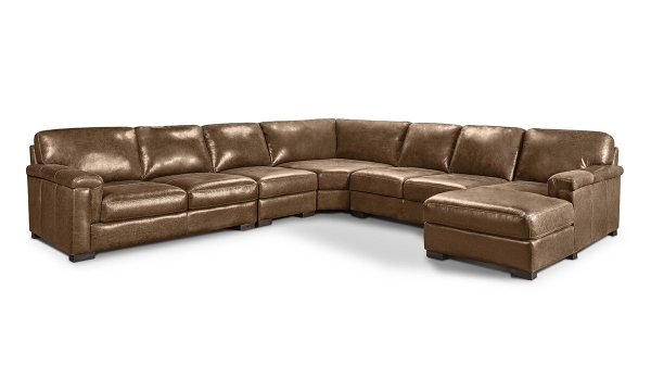 Picture of Medici Chestnut 5-Piece Right Chaise Sectional
