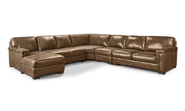 Picture of Medici Chestnut 5-Piece Left Chaise Sectional