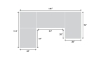 Picture of Medici Gray 4-Piece Right Chaise Sectional