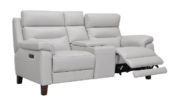 Picture of Jessica Jacobs Bergamo Dove Leather Power Reclining Console Loveseat