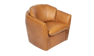 Picture of Rocky Mountain Leather Taos Butterscotch Swivel Chair