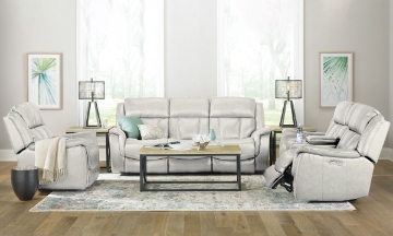 Picture of Prodigy Cream Leather Power Reclining 3-Piece Living Room Set