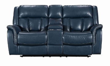 Picture of Prodigy Blue Leather Power Reclining Loveseat