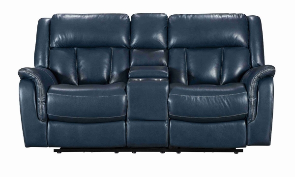 Picture of Prodigy Blue Leather Power Reclining Loveseat