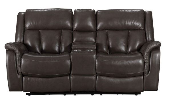 Picture of Prodigy Brown Leather Power Reclining Loveseat