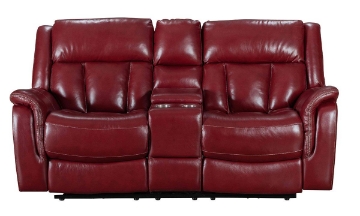 Picture of Prodigy Red Leather Power Reclining Loveseat