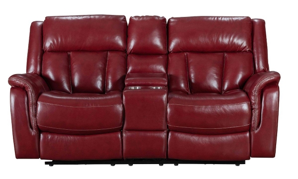 Picture of Prodigy Red Leather Power Reclining Loveseat