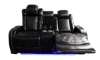 Picture of Omega Black Leather Power Reclining Console Loveseat