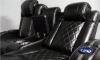 Picture of Omega Black Leather Power Reclining Console Loveseat