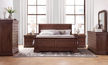 Picture of Louis Philippe French Classic Mahogany Queen Bedroom Set