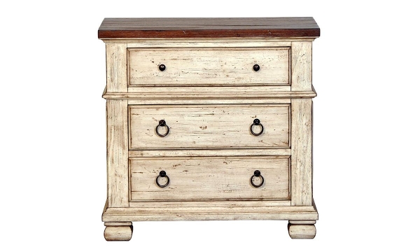 Picture of Belmont Antique Linen 3-Drawer Nightstand