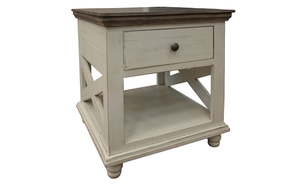 Picture of Freesia White 1-Drawer End Table