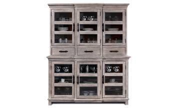 Picture of East Hampton Gray Breakfront China Cabinet