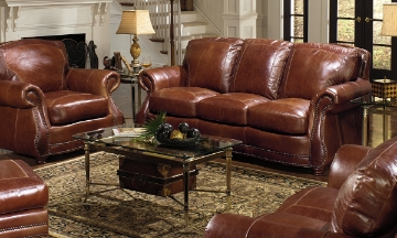 Picture of Rocky Mountain Leather Brandy Alligator 3-Piece Living Set