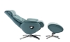 Picture of Adler Blue Leather Recliner and Ottoman