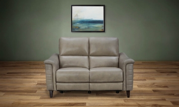 Picture of Barcalounger Malone Beige Leather Power Reclining Loveseat