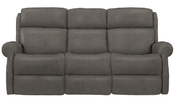 Picture of Bernhardt Mcgwire Gray Leather Power Sofa