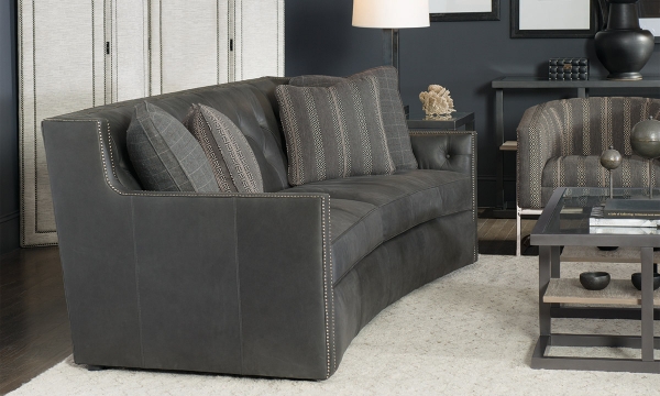 Picture of Bernhardt Candace Gray Leather Sofa