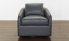 Picture of Topanga Mid Blue Leather Swivel Chair