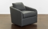 Picture of Topanga Mid Blue Leather Swivel Chair