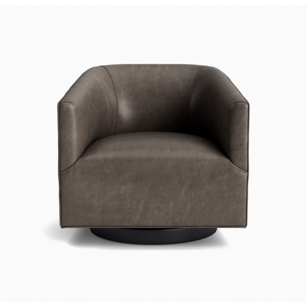 Picture of Cooper Studio Italian Leather Full Swivel Chair - Wolf