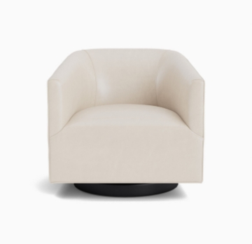 Picture of Cooper Studio Italian Leather Full Swivel Chair - Ivory