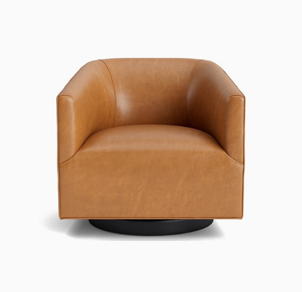 Picture of Cooper Studio Fawn Leather Return Swivel Chair