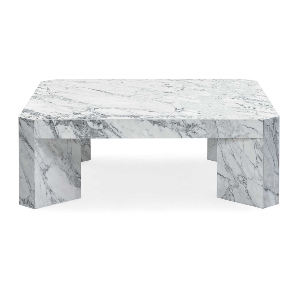 Picture of Collin White Carrara Marble Cocktail Table