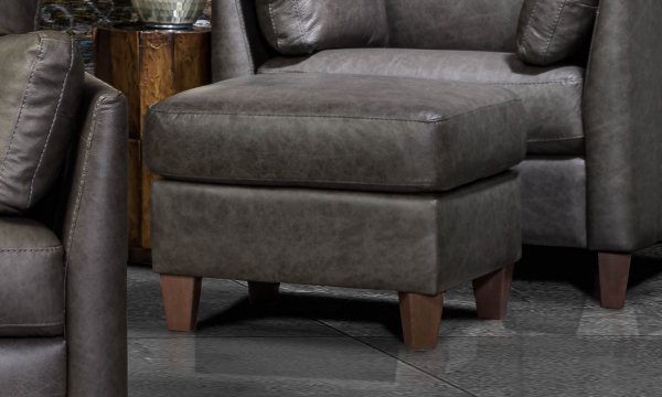 Picture of Leda Smoke Leather Ottoman