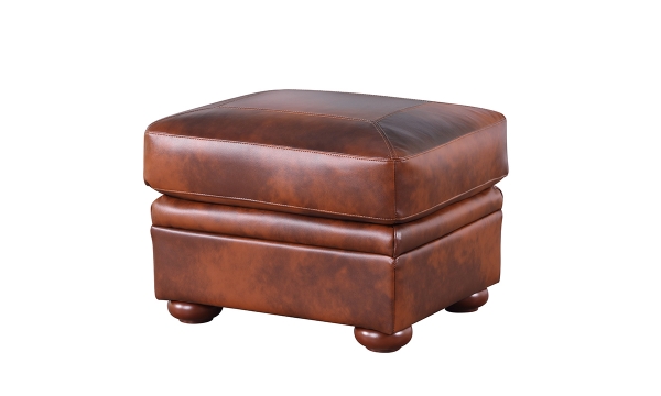 Picture of Arizona Brown Leather Rectangle Ottoman